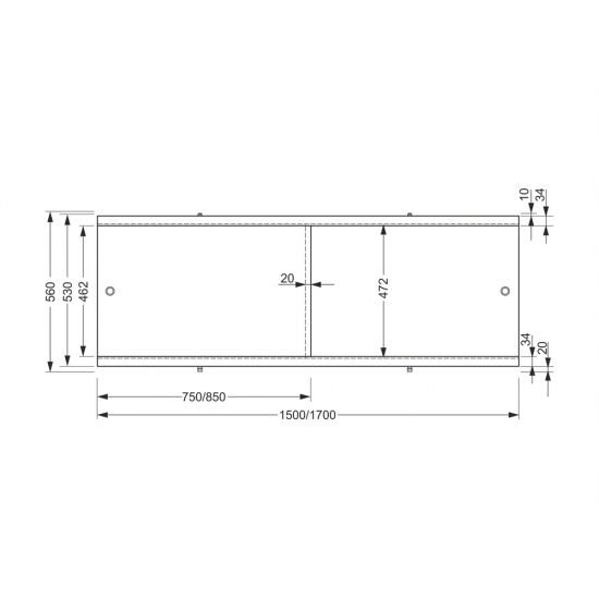 Экран для ванны фронтальный CERSANIT TYPE 2 Universal 150