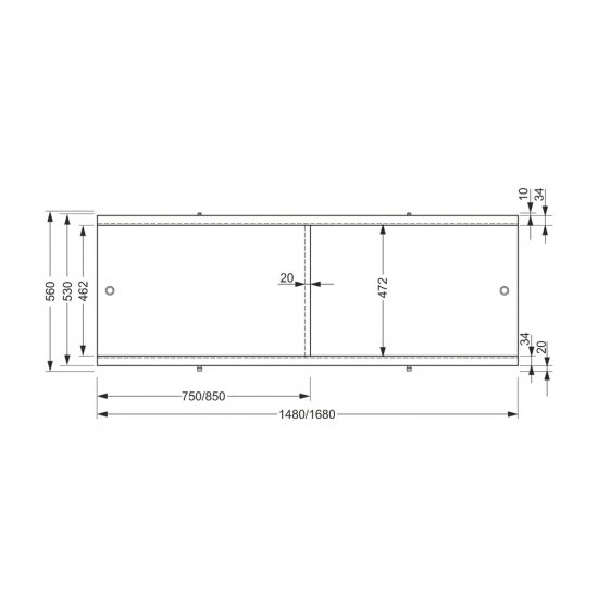 Экран для ванны фронтальный CERSANIT TYPE 2 Universal 170