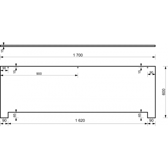 Экран для ванны фронтальный ЭСТЕТ Альфа 170x75