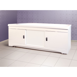 Экран для ванны фронтальный МДФ ALAVANN раздвижной  150 купе белый