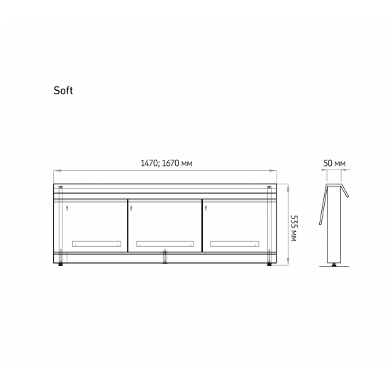 Экран для ванны фронтальный МДФ ALAVANN SOFT 150 откидной белый