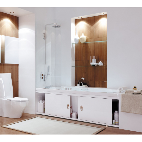 Экран для ванны фронтальный МДФ ALAVANN Still 180 купе каркас из алюминия белый