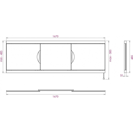 Экран для ванны фронтальный МДФ ONIKA Лагуна Эконом 170 белый