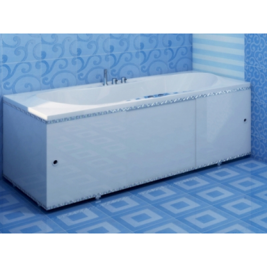 Экран для ванны фронтальный МЕТАКАМ Премиум А 150 с алюминиевой рамой белый