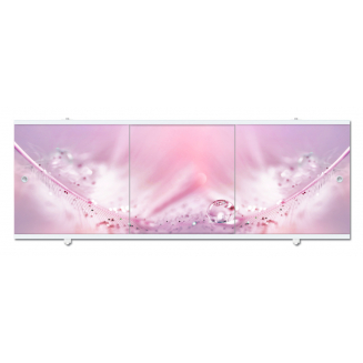 Экран для ванны фронтальный МЕТАКАМ Премиум А 170 с алюминиевой рамой розовый