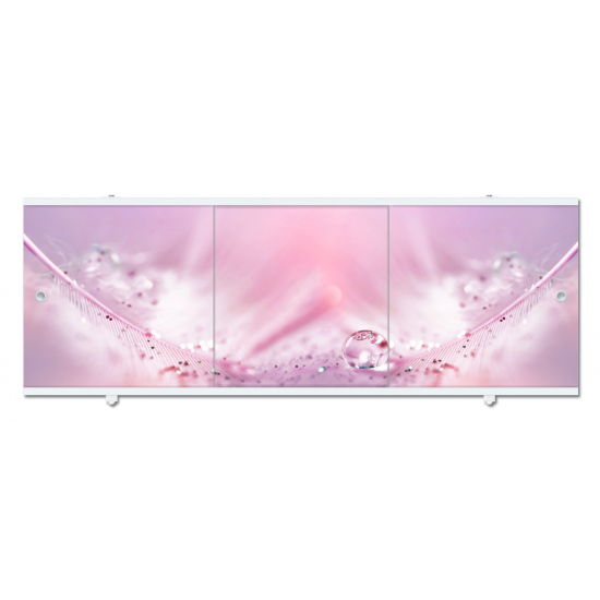 Экран для ванны фронтальный МЕТАКАМ Премиум А 170 с алюминиевой рамой розовый