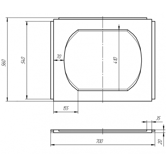 Экран для ванны торцевой 1МАРКА 70 R/L