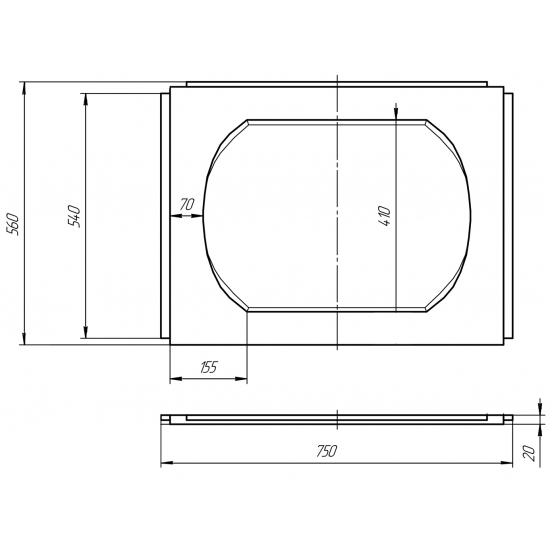 Экран для ванны торцевой 1МАРКА 75 R/L