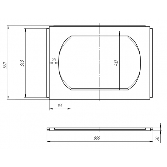 Экран для ванны торцевой 1МАРКА 80 R/L