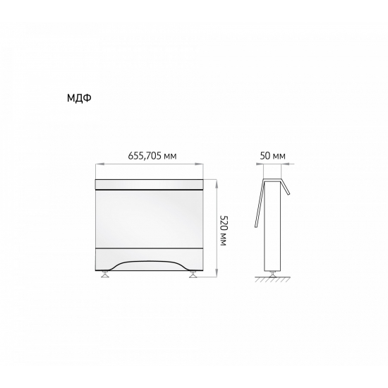 Экран для ванны торцевой МДФ ALAVANN  70  белый