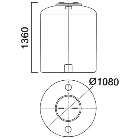 Ёмкость AНИОН 1140ВФК2 объем 1140 литров с дыхательным клапаном синяя