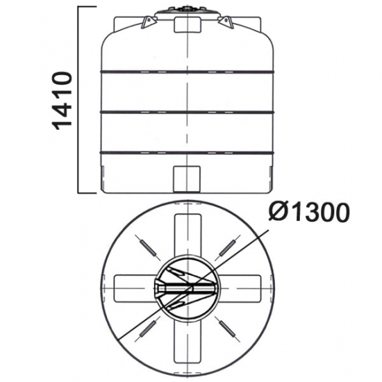 Ёмкость AНИОН 1500ХВФК3 объем 1500 литров жёлтая