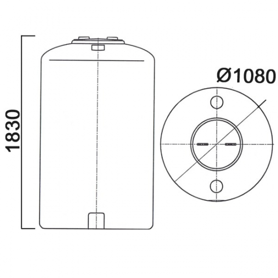 Ёмкость AНИОН 1600ВФК2 объем 1600 литров с дыхательным клапаном синяя