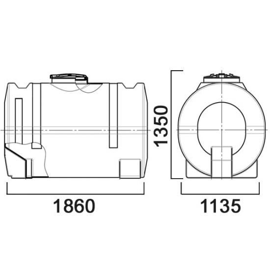 Ёмкость AНИОН 2000НФК2 объем 1950 литров с дыхательным клапаном синяя