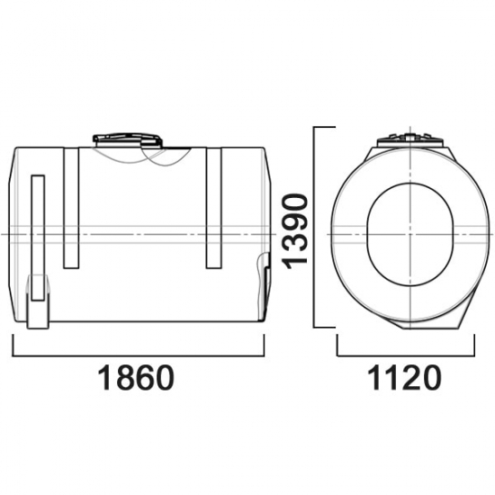Ёмкость AНИОН 2000ВФК3 объем 1850 литров жёлтая