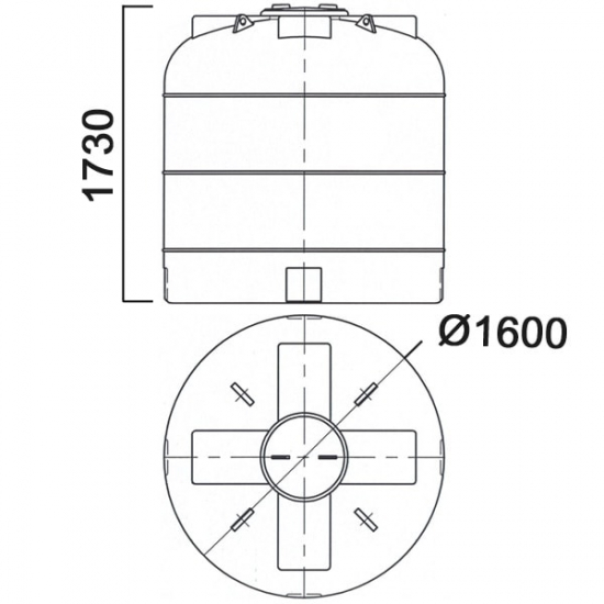 Ёмкость AНИОН 3000ВФК2 объем 3000 литров с дыхательным клапаном синяя