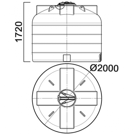 Ёмкость AНИОН 4500ХВФК3 объем 4500 литров с усиленной стенкой жёлтая