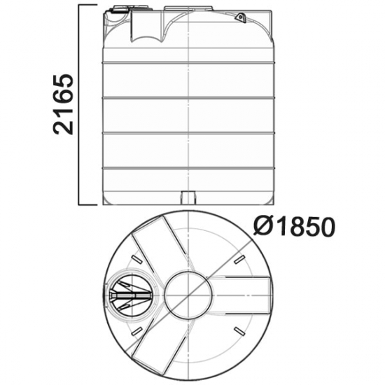 Ёмкость AНИОН 5000УВФК3 объем 5100 литров с усиленной стенкой жёлтая