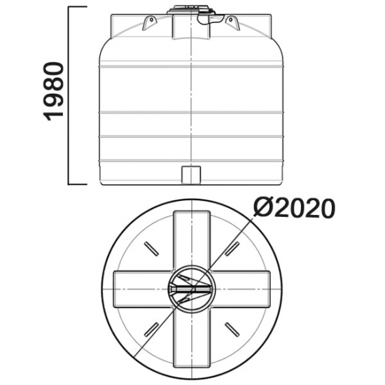 Ёмкость AНИОН 5100УВФК3 объем 5150 литров с усиленной стенкой жёлтая