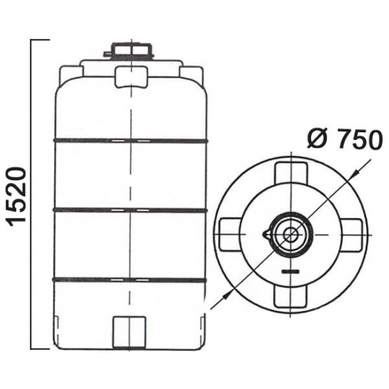 Ёмкость АНИОН 560ВК объем 560 литров синяя