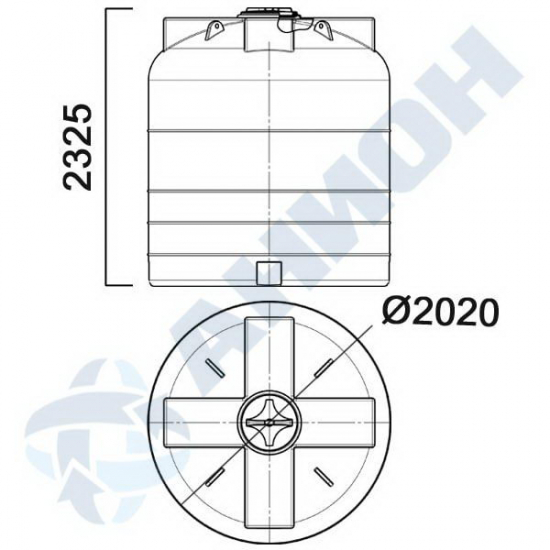 Ёмкость AНИОН 6100УВФК3 объем 6100 литров с усиленной стенкой жёлтая