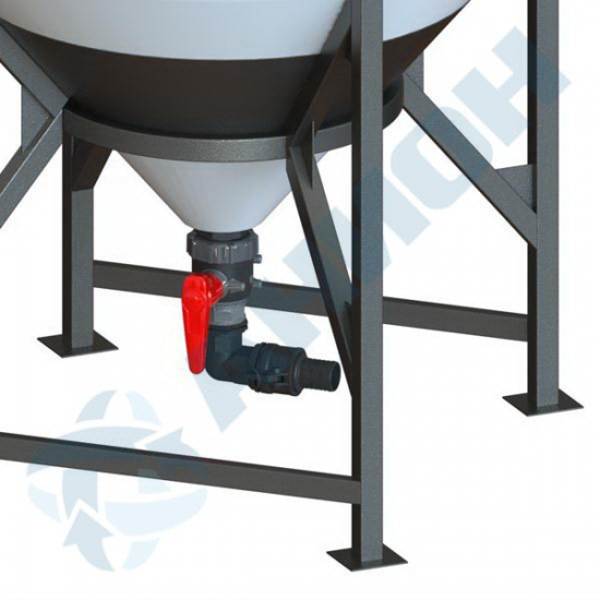 Ёмкость AНИОН Б1400МФК2С11/4" объем 1400 л. с дыхательным клапаном, с полным сливом 1 1/4"