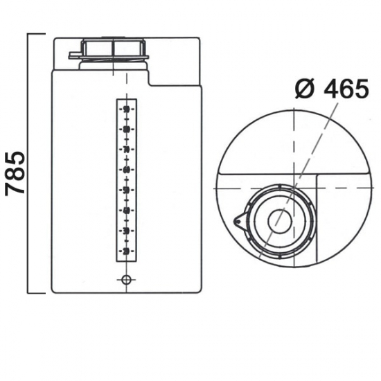 Ёмкость АНИОН ДК100КЗ_ДТ объем 100 литров для дизельного топлива, со сливом