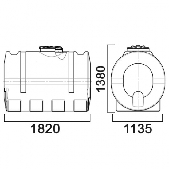 Ёмкость AНИОН МН2000ФК2 объем 1850 литров с дыхательным клапаном синяя