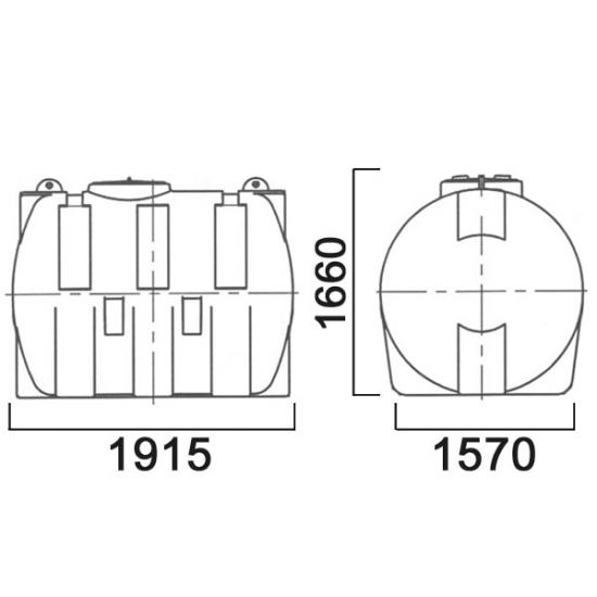Ёмкость AНИОН МН3000ФК2 объем 3100 литров с дыхательным клапаном синяя