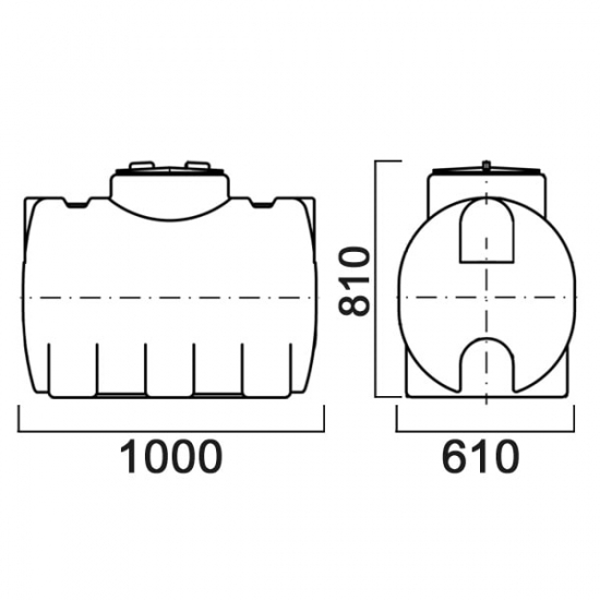 Ёмкость AНИОН МН300ФК2З объем 300 литров с дыхательным клапаном и сливом синяя