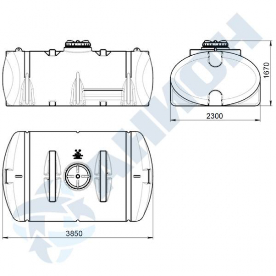 Ёмкость AНИОН МН9000РК2_Пр объем 9000 литров синяя 