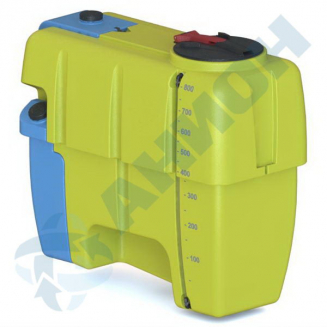 Ёмкость AНИОН ОНРП800К3 объем 800 литров с промывочным бачком и рукомойником жёлтая