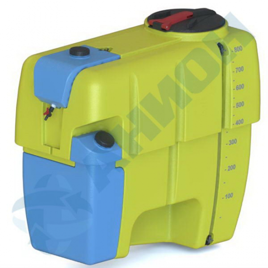 Ёмкость AНИОН ОНРП800К3 объем 800 литров с промывочным бачком и рукомойником жёлтая