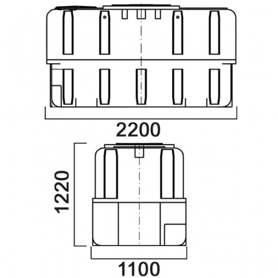 Ёмкость AНИОН Р2500ФК2 объем 2500 литров с дыхательным клапаном синяя