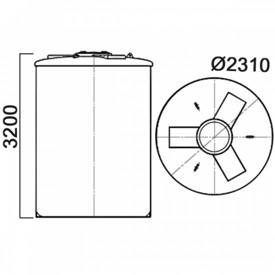 Ёмкость AНИОН SB17_2ВФК2 объем 12000 литров с дыхательным клапаном синяя