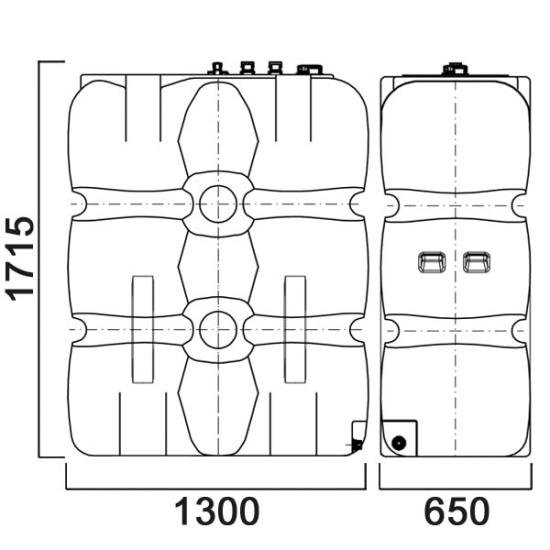 Ёмкость AНИОН Т1000КЗ объем 1000 литров для дизельного топлива, со сливом