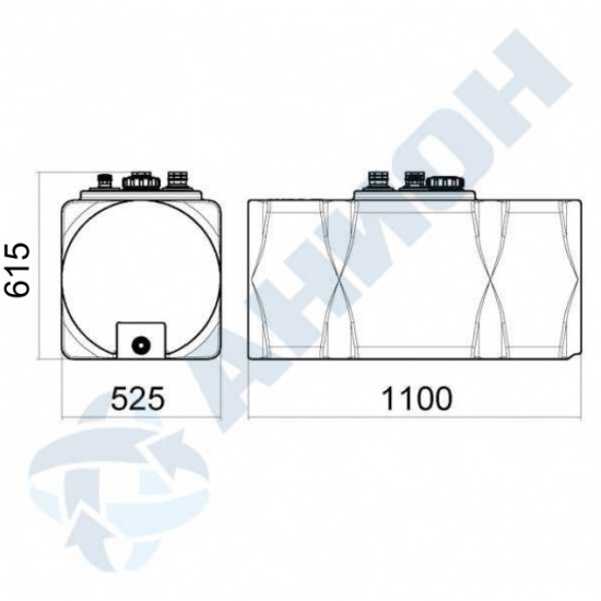 Ёмкость AНИОН Т250ГКЗ объем 250 литров для дизельного топлива, со сливом