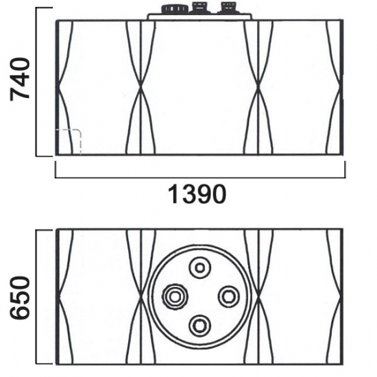 Ёмкость AНИОН Т500ГКЗ объем 500 литров для дизельного топлива, со сливом