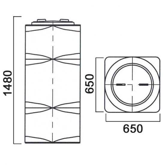 Ёмкость AНИОН Т500ВФК2З объем 500 литров с дыхательным клапаном и сливом синяя