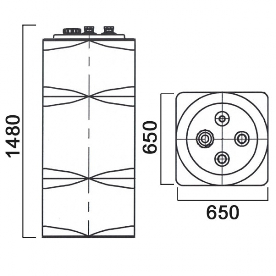 Ёмкость AНИОН Т500ВКЗ объем 500 литров для дизельного топлива, со сливом