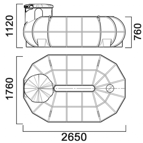 Ёмкость AНИОН U2000_К590 объем 2000 л. для подземного хранения жидкостей