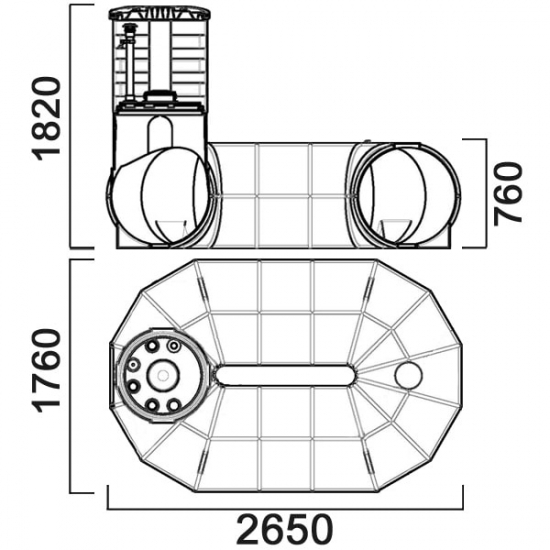 Ёмкость AНИОН U2000_СК_ДТ объем 2000 л. для подземного хранения дизельного топлива