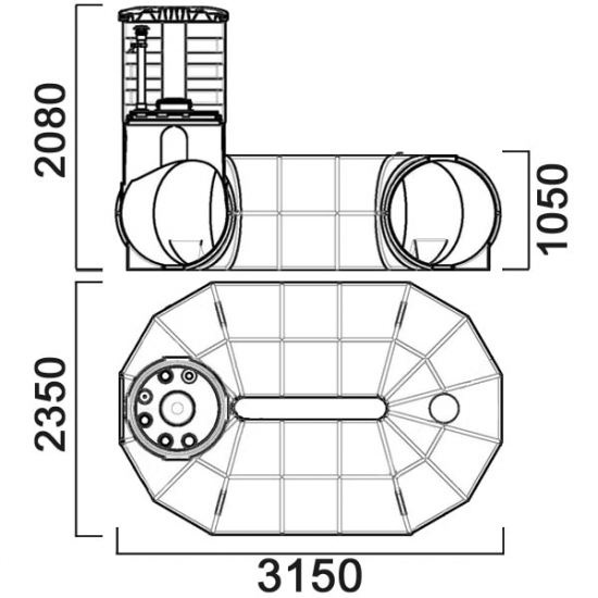 Ёмкость AНИОН U4500_СК_ДТ объем 4500 л. для подземного хранения дизельного топлива