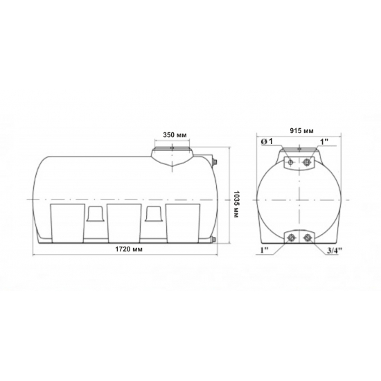 Ёмкость AQUATECH  ATH1000 объем 1000 литров чёрная