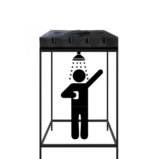 Ёмкость для душа AНИОН Д250А_КОМ объем 250 литров чёрная, с лейкой