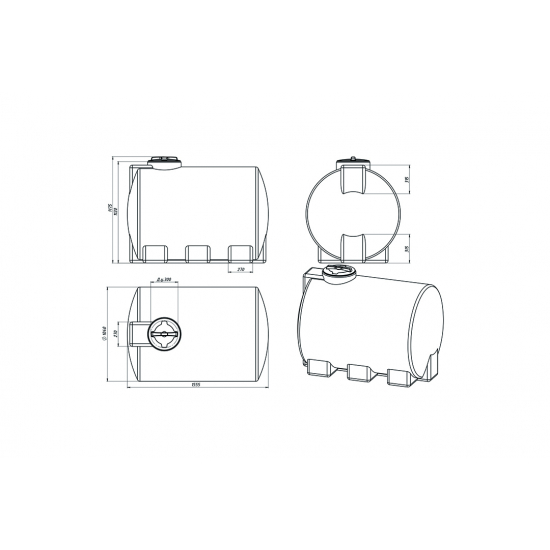 Ёмкость ЭкоПром ЭВГ1000 объем 1000 литров с дыхательным клапаном синяя