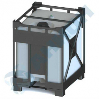 Еврокуб AНИОН КСГМГ1000МК_ДК1 объем 1000 литров в металлической корзине белый