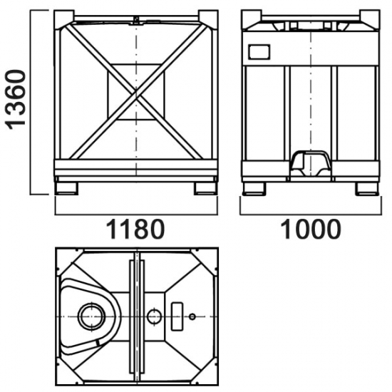 Еврокуб AНИОН КСГМГ1000МСК1 объем 1000 литров в металлической корзине белый
