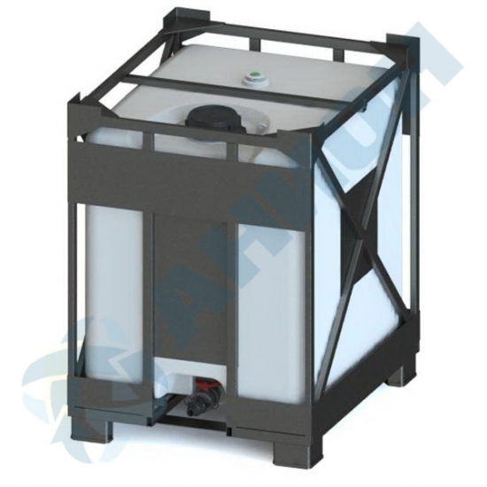 Еврокуб AНИОН КСГМГ1000МСК_VПК1 объем 1000 литров в металлической корзине белый