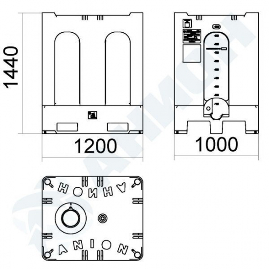 Еврокуб AНИОН КСГМГ1000НН_К_ДК_2 объем 1000 литров в жёстком пластиковом кожухе белый